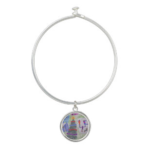 Christmas Village Charm Bangle Bracelet