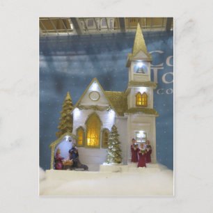 Christmas Village Church 2 Holiday Postcard