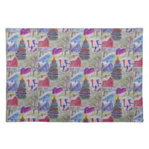 Christmas Village Cloth Placemat