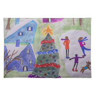 Christmas Village Cloth Placemat
