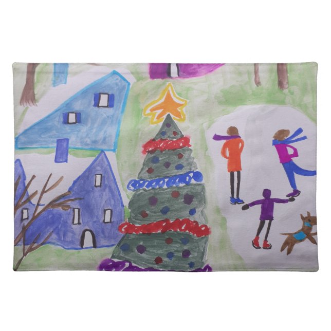 Christmas Village Cloth Placemat (Front)