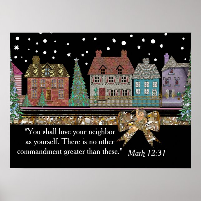 Christmas Village Customizable Poster (Front)