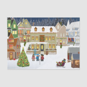 Christmas Village Decoupage Tissue Paper