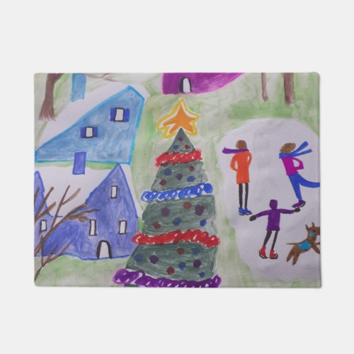 Christmas Village Doormat