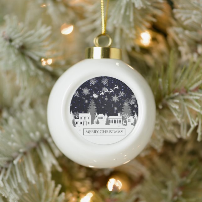 Christmas Village Framed Ornament (Tree)