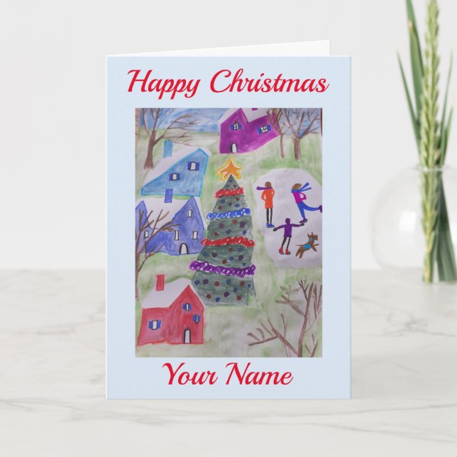 Christmas Village Greeting Card (Front)
