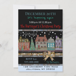 Christmas Village Holiday Christmas Party Invitation