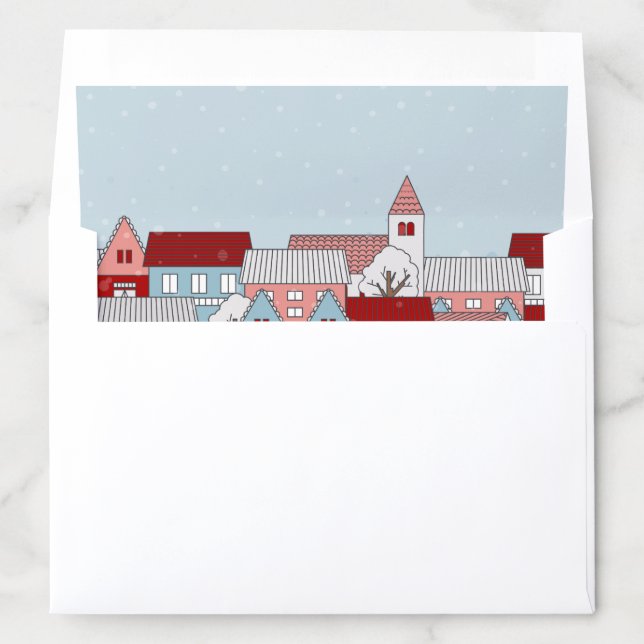 Christmas Village Holiday Envelope Liner (In Envelope)