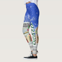 Christmas village Holiday fun leggings