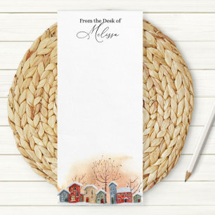 Christmas Village Home Magnetic Notepad