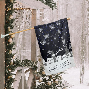 Christmas Village House Flag