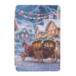 Christmas village illustration iPad mini cover