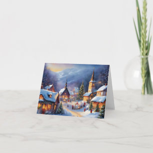 Christmas Village in the Mountains Winter Card