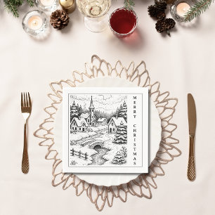 Christmas Village in Winter Napkins