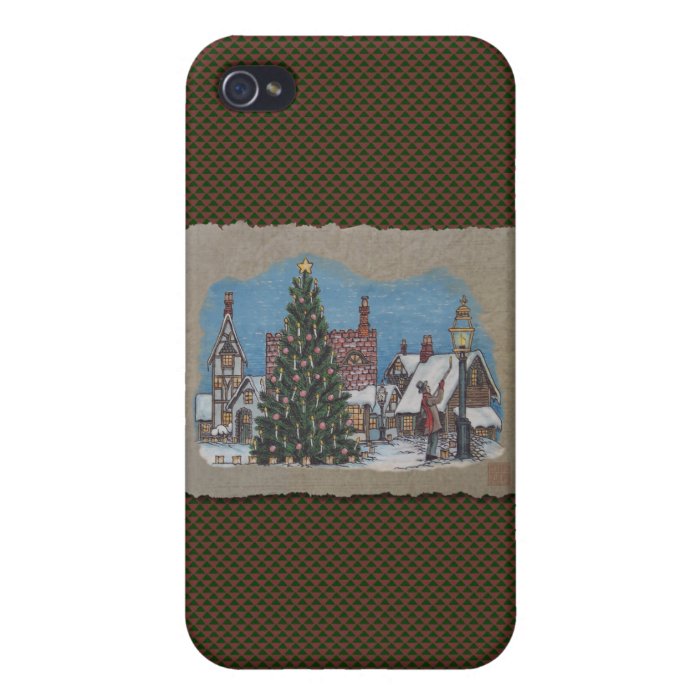 Christmas Village Lamplighter iPhone 4/4S Cases