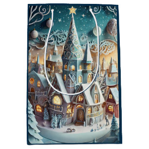 Christmas Village Medium Gift Bag