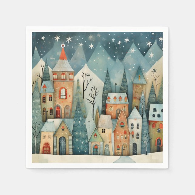 Christmas Village Napkins (Front)