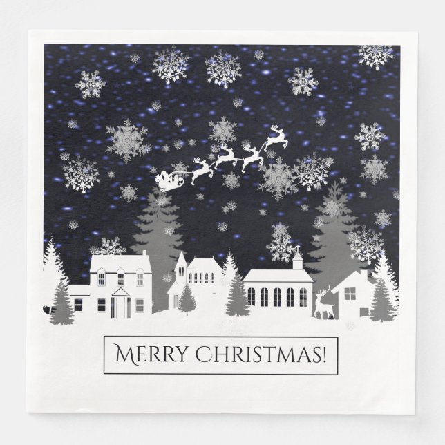 Christmas Village Paper Napkin (Front)