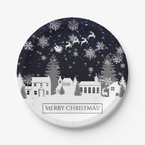 Christmas Village Paper Plate