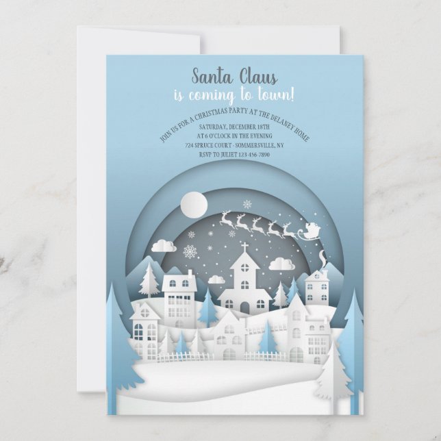 Christmas Village Party Invitation (Front)