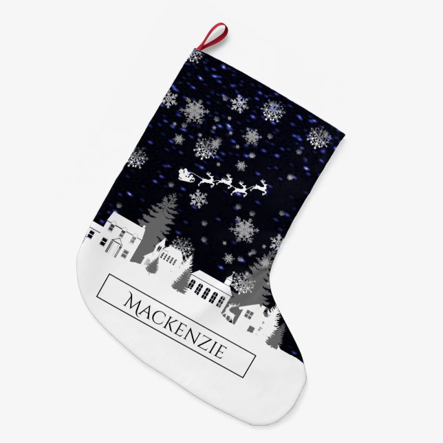 Christmas Village Personalized Stocking (Front (Hanging))