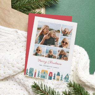 Christmas Village Photo Collage Holiday Card