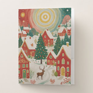 Christmas Village Pocket Folder