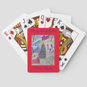 Christmas Village Poker Cards