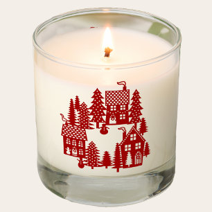 Christmas Village Red and White Scented Candle