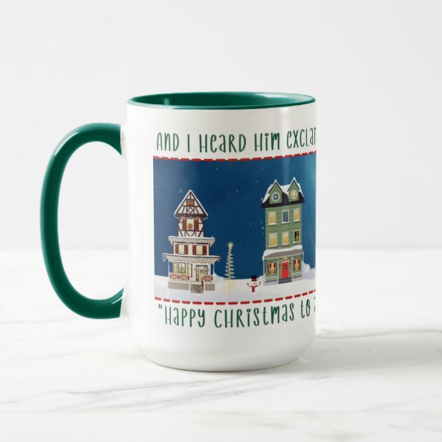 Christmas Village Scene  Mug (Left)