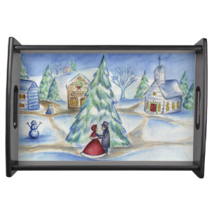 Christmas Village Serving Tray