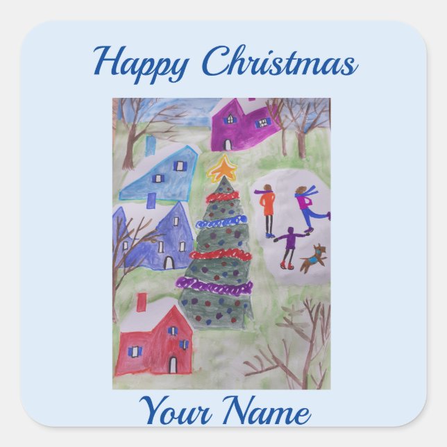 Christmas Village  Square Sticker (Front)