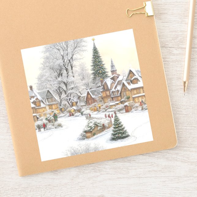 Christmas Village Sticker (Notebook)