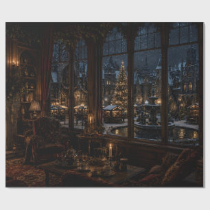 Christmas Village Window Gift Wrap