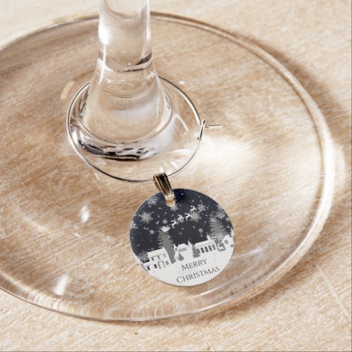 Christmas Village Wine Charm