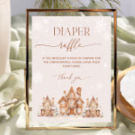 Christmas Village Winter Baby Shower Diaper Raffle Poster<br><div class="desc">This item with a gingerbread house theme and a creates a charming and cozy winter wonderland scene. The item features a delightful,  whimsical village of gingerbread houses dusted with “snow” icing,  surrounded by delicate snowflakes. The color palette is soft and inviting,  using neutral winter tones. Matching items available.</div>