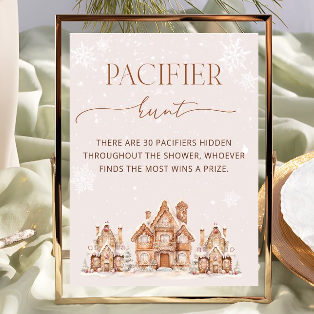 Christmas Village Winter Baby Shower Pacifier Hunt Poster (Creator Uploaded)