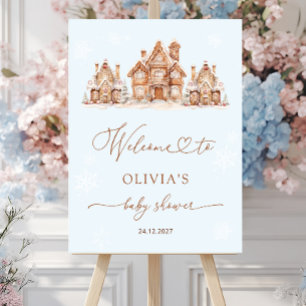 Christmas Village Winter Baby Shower Welcome Foam Board