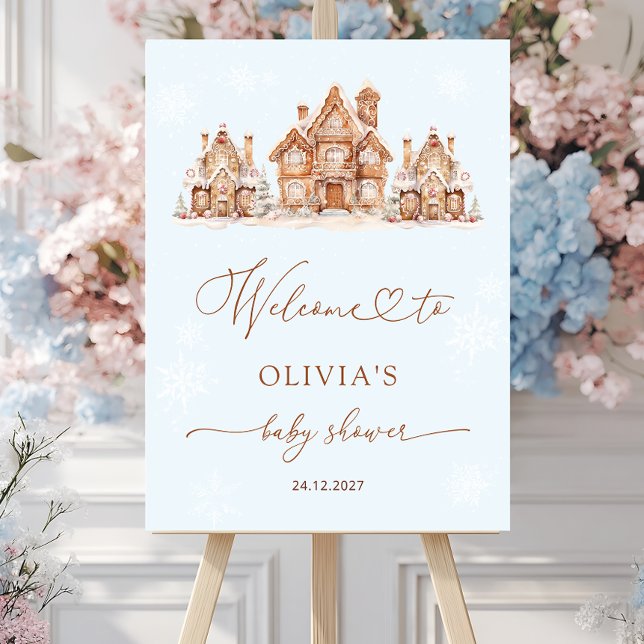 Christmas Village Winter Baby Shower Welcome Foam Board (Creator Uploaded)