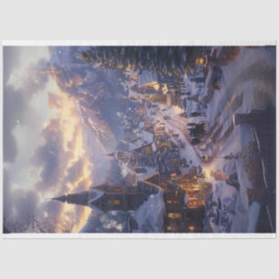 Christmas Village Winter Wonderland #1 Decoupage Tissue Paper