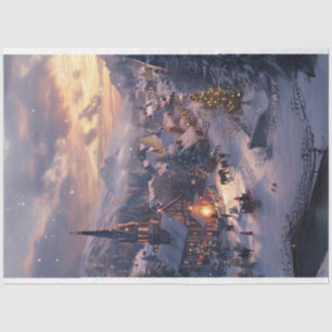 Christmas Village Winter Wonderland #3 Decoupage Tissue Paper