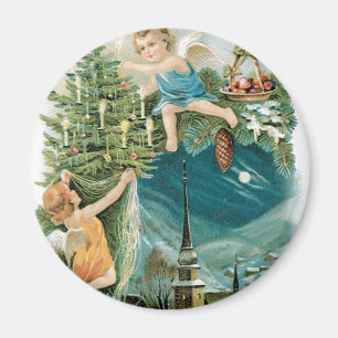 Christmas Village with Angels Magnet