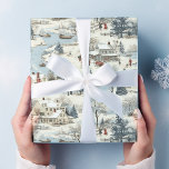 Christmas Village  Wrapping Paper<br><div class="desc">Make your child's special day even more extraordinary with our Personalized Children's Wrapping Paper. It's a thoughtful way to show them that the gift inside is just as unique and cherished as they are. Let the excitement of unwrapping a present become a cherished memory with our customizable wrapping paper! Winter...</div>