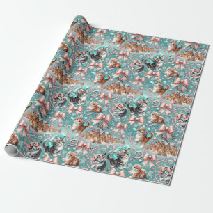 Christmas Village Wrapping Paper: Kittens in Vows Paper