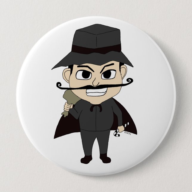 Christmas villain  button (Front)