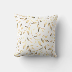 Christmas Vine Golden Rustic Vintage Elegant Throw Pillow