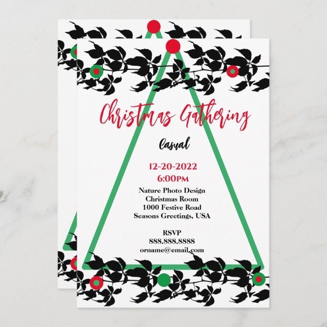 CHRISTMAS VINE SEASONS GREETINGS INVITATION (Front/Back)