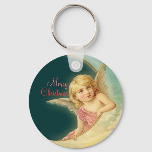 Christmas Vintage Angel CC0254 Button Keychain