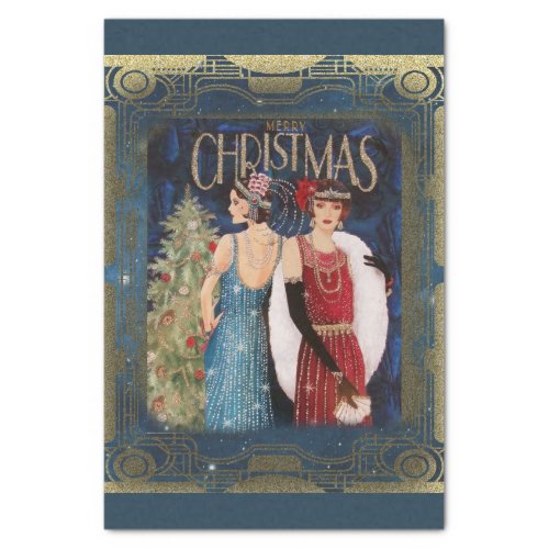 Christmas Vintage Art Deco Tissue Paper