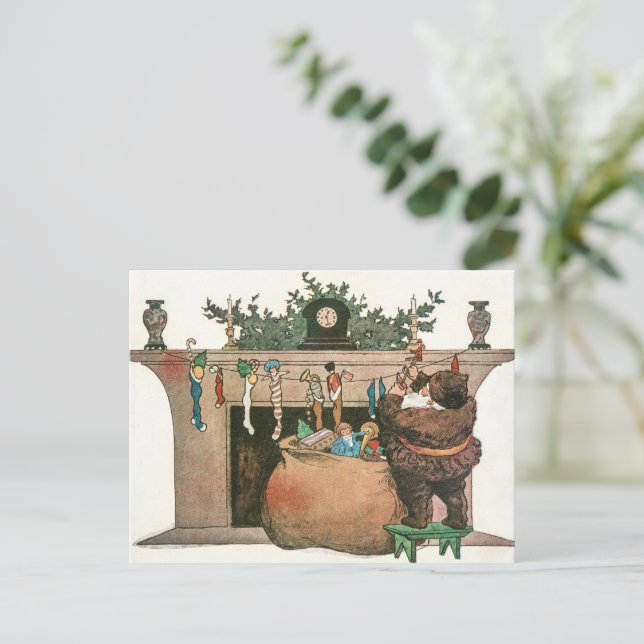 Christmas vintage art holiday postcard (Standing Front)